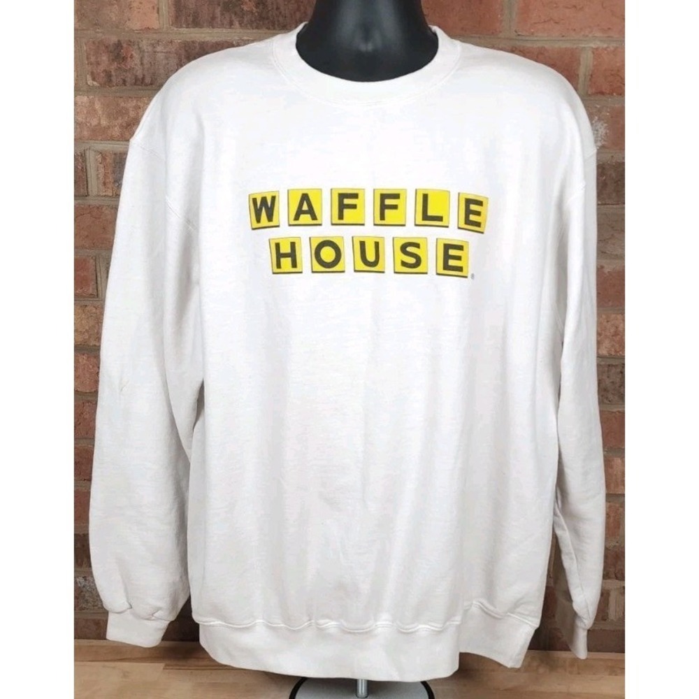 Waffle House White Champion Crewneck Sweatshirt Mens Size XL